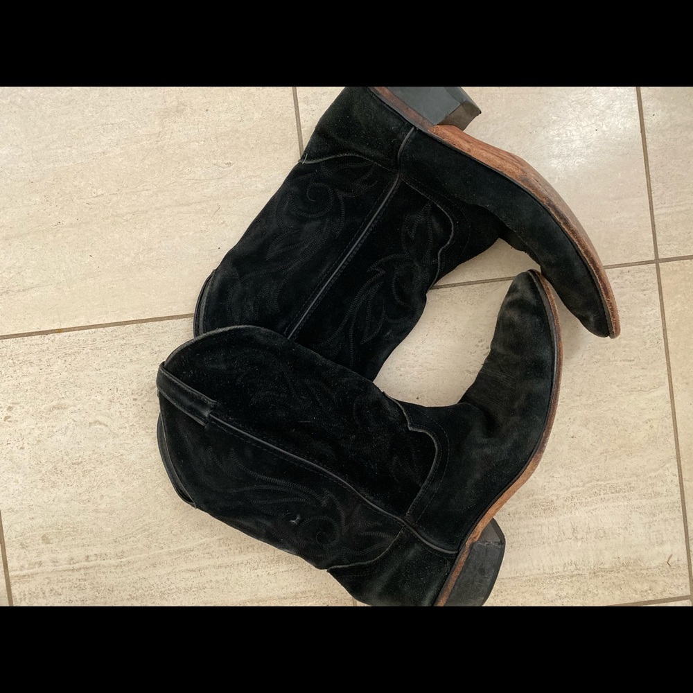 Laredo vintage suede black cowboy boots